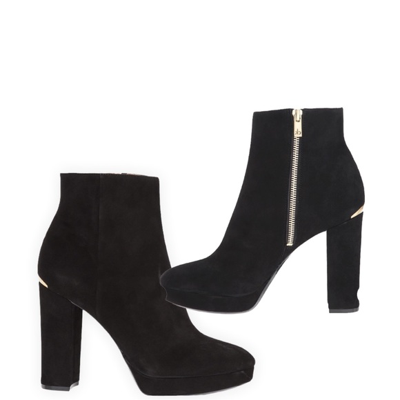 🛑BOGO🆕Calvin Klein Black Suede High-Ankle Fashion Boot - Picture 4 of 9